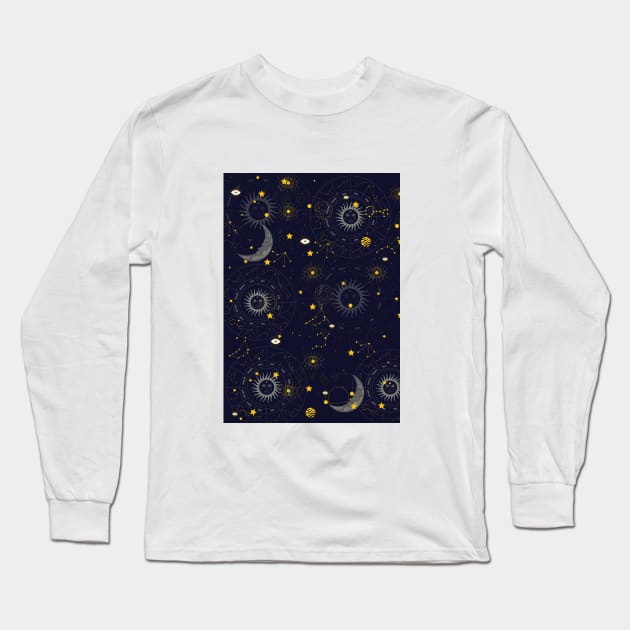 galaxy space art pattern cute milky way Long Sleeve T-Shirt by IncognitobyE